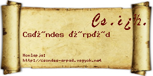 Csöndes Árpád névjegykártya