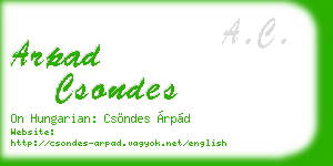 arpad csondes business card